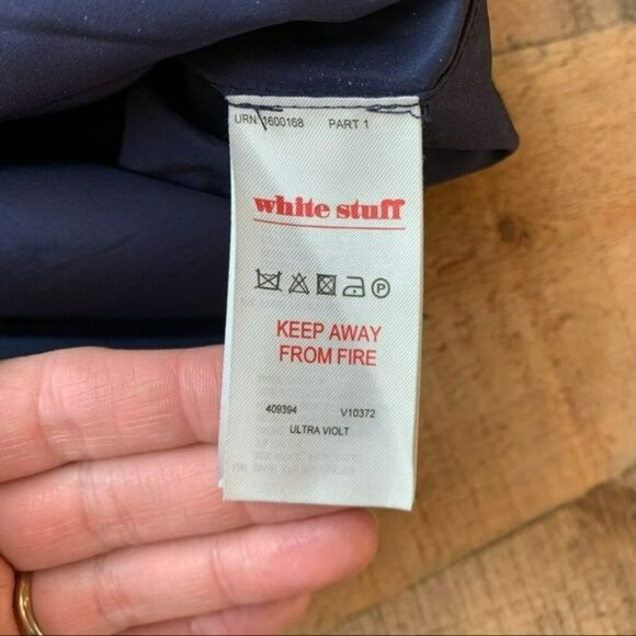 White stuff womens plus size knee length herringbone skirt embroidered flowers - Picture 9 of 9